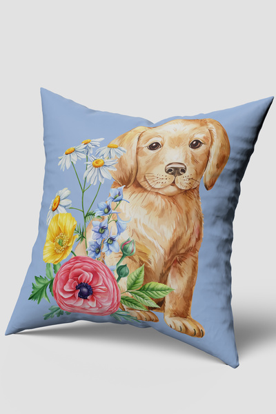 EsnafAli Κάλυμμα μαξιλαριού με μπλε χαριτωμένο σχέδιο σκύλου