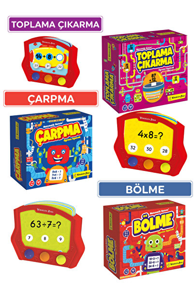 Enine Boyuna Eğitim Dört İşlem Öğreten Oyuncak Seti (Toplama-Çıkarma-Çarpma-B...