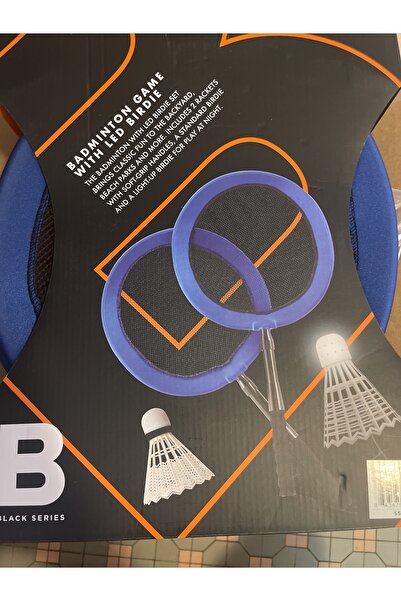 black series مجموعة ألعاب تنس الريشة الكبيرة مع ضوء LED ومقبض إسفنجي قياسي