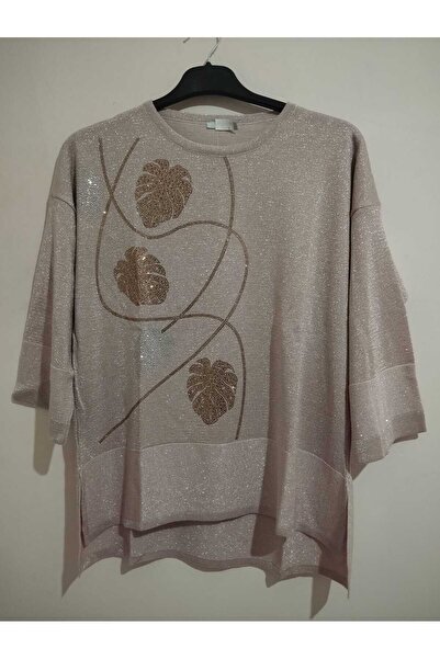 anne moda ankara Πλεκτά 1ης ποιότητας, λαμπερά, μανίκια τριών τετάρτων, άνετη εφαρμογή, βαμβακερό πουλόβερ