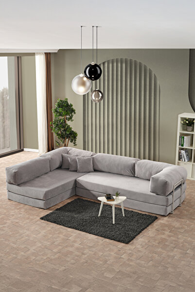 Evdemo Legom Petek Aktivite Koltuğu Yatak Olabilen Çok Amaçlı Kanepe L Koltuk Gri