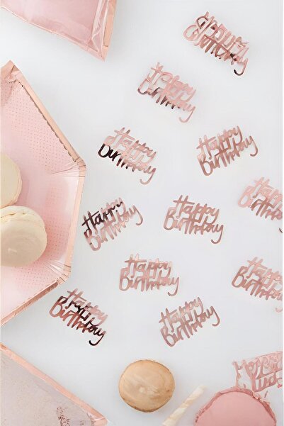 PARTİ SEPETİ حلوى عيد ميلاد سعيد ملونة باللون الذهبي الوردي من جينجر راي