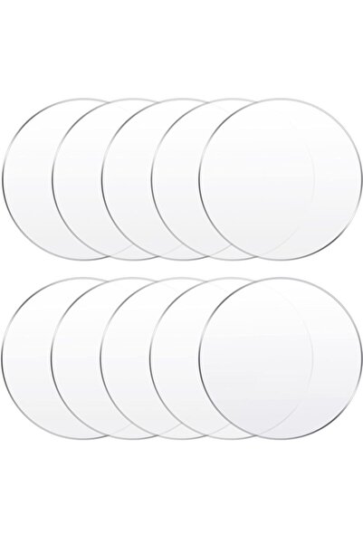 Slasa 10 صفائح أكريليك دائرية شفافة للحرف اليدوية (6 بوصات)