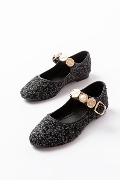 Budi Inf-6363 Black Towel Patterned Helmet Buckle Casual Shoes