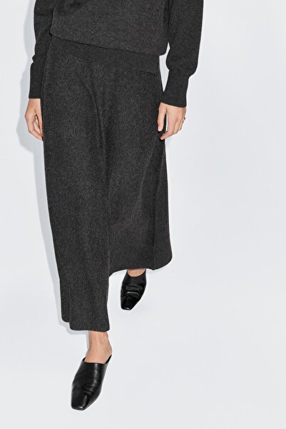 Massimo Dutti Uzun yün karışımlı A kesim etek