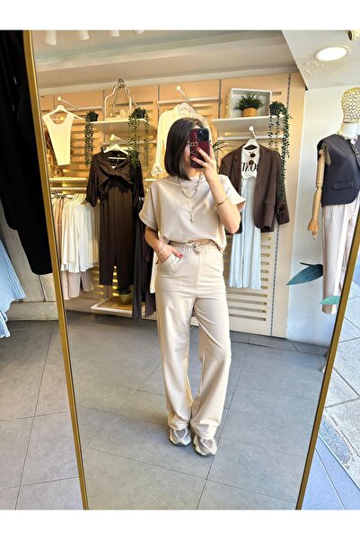 floral fashıon طقم نسائي كاجوال من قطعتين من القطن الممشط المدمج بأكمام قصيرة...