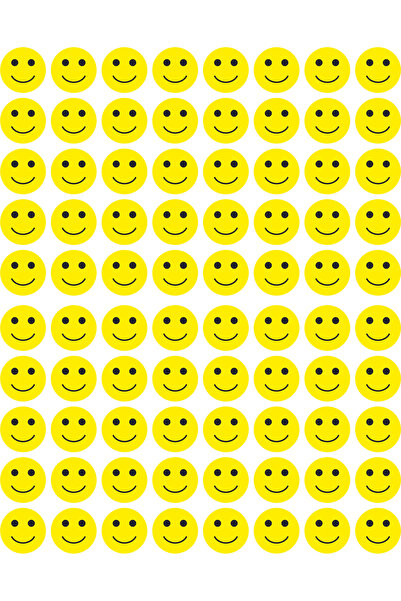 OEM Set 144 stickere din hartie, fete zambitoare, diametru 2 cm