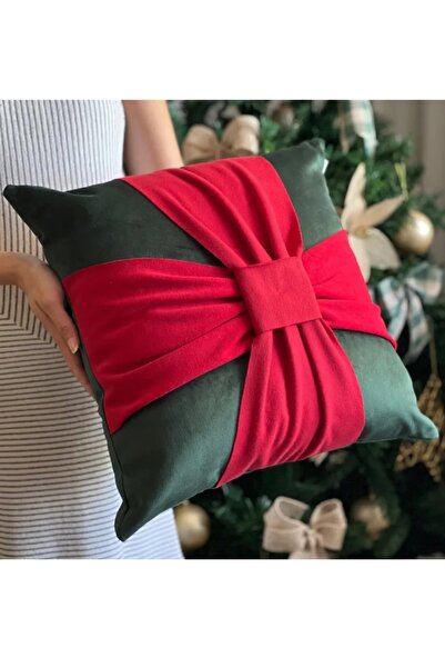hobizer tekstil Bow Figured Throw Pillow 40X40 cm Christmas New Year Celebrat...
