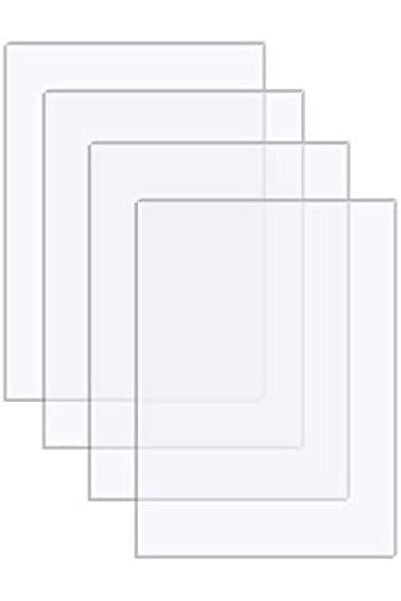 Slasa Langjieleksi 4 PCS 8x10x0.043 inches Clear Acrylic Plexiglass Sheets