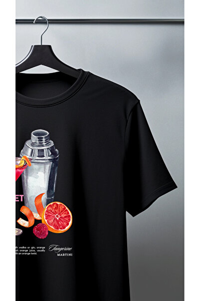 caer تي شيرت كبير الحجم مطبوع عليه مارتيني باللون الماندرين للجنسين