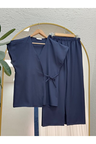 BENAHOLL Set Halisa cu legături laterale set cu vestă Dabıl-AS484 Bleumarin