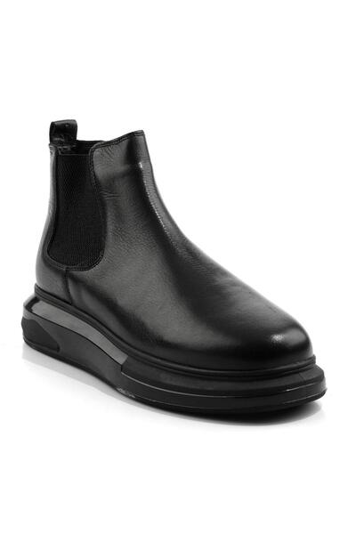 Bambi Siyah Hakiki Deri Erkek Bot & Bootie E02811666643