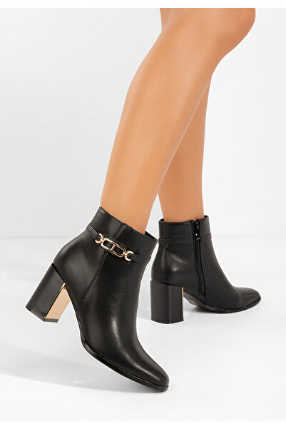 B T Shoes Μποτάκια με χοντρό τακούνι Arletta μαύρα