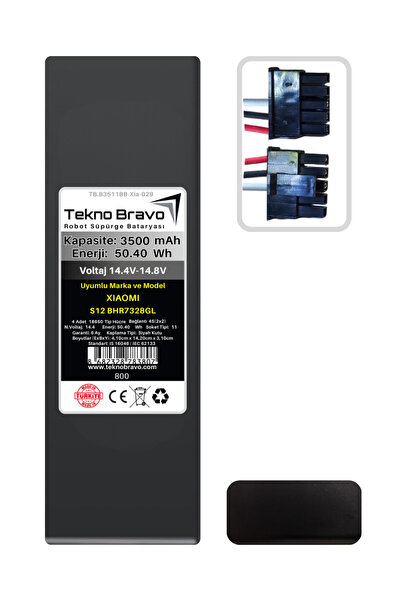 Teknobravo Tekno Bravo (Xiaomi S12 BHR7328GL Uyumlu) 3500mAh 50,4Wh Robot Süp...