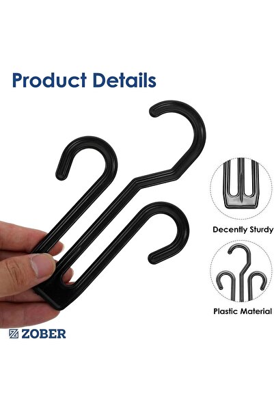 ZOBER 20 Pcs Plastic Shoe Display Hooks – Durable Slippers & Shoes Storage Hangers