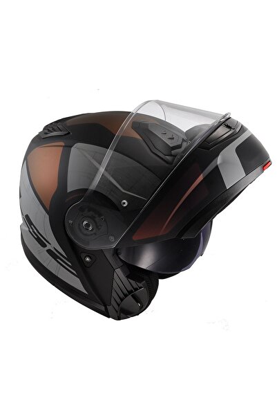 LS2 STROBE 2 ORION MAT SİYAH MOR MAVİ ÇENE AÇILIR KASK