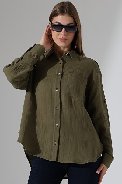 GÖMLEKÇİNİZ Oversize Basic Muslin Shirt
