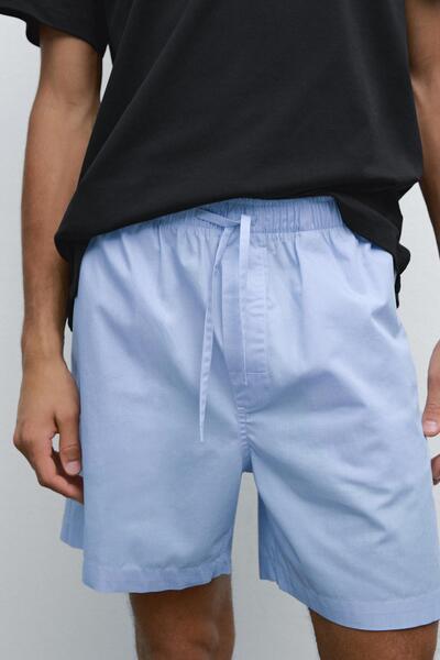 Massimo Dutti Kısa kollu pijama üstü ve çizgili pantolon