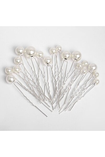OEM Set agrafe cu perle albe în 3 mărimi pentru mireasă - 18 bucăți