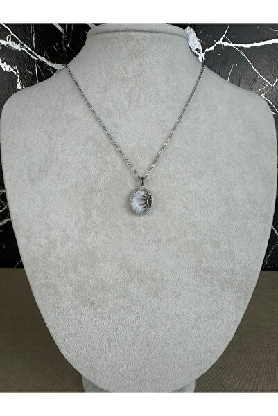 Mutenaura قلادة من الفولاذ المطلي بالمينا على شكل الشمس