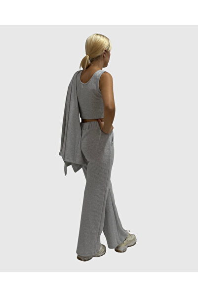 haha Basic Jacket - Blouse - Pants Set for Women