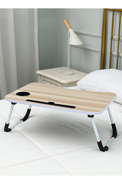 Lawazim Foldable Laptop Desk - Bed Table with Cup Holder Compact Ergonomic Design