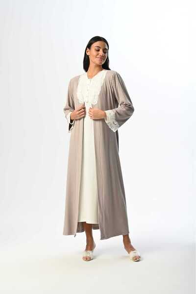Lohussa Women's Jacquard Lace Winter Special Design Maternity Pajamas Nightgown Set
