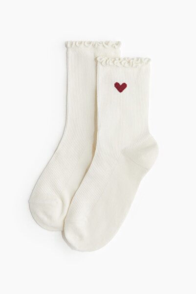 H&M 3’lü Overlok Detaylı Çorap