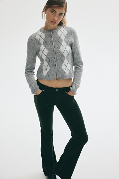 H&M İspanyol Paça Fitilli Kadife Pantolon