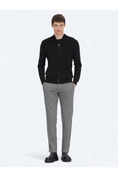 Kip Μαύρη ζακέτα από βαμβακερό μείγμα