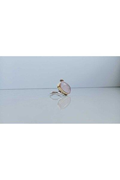 GÜMÜŞ Papila Silver Ayarlanabilir Pembe Kuvars Tasarım Yüzük
