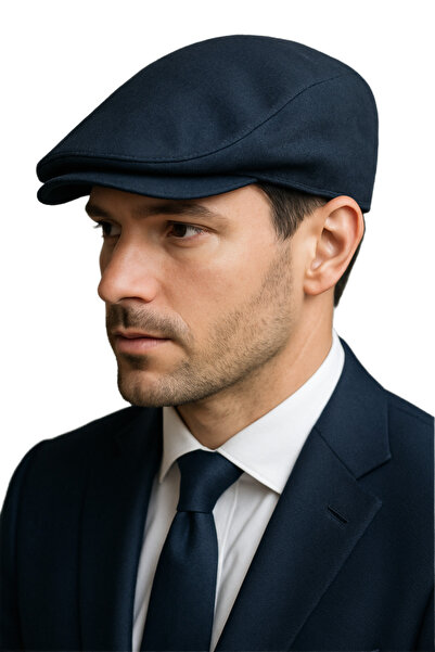 CosmoOutlet Синя зимовий вовняний тканина Лондон кашкет стандартний розмір з еластичною стрічкою ззаду