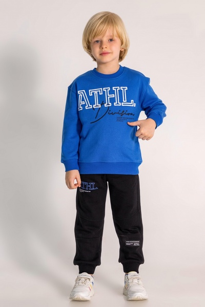 DMB BOYS & GIRLS erkek çocuk pamuklu cepli baskılı eşofman