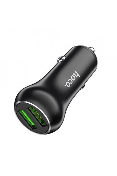 Hoco Încărcător auto (Z37 Sharp), 2xUSB-A, QC 3.0, 36W, 3A, - Negru