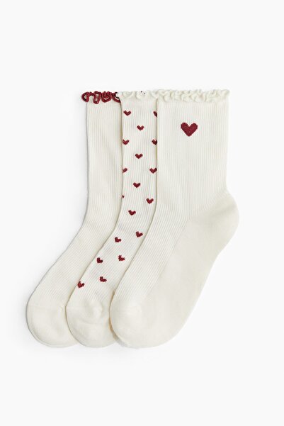 H&M 3’lü Overlok Detaylı Çorap