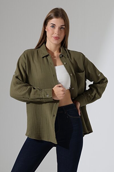 GÖMLEKÇİNİZ Oversize Basic Muslin Shirt