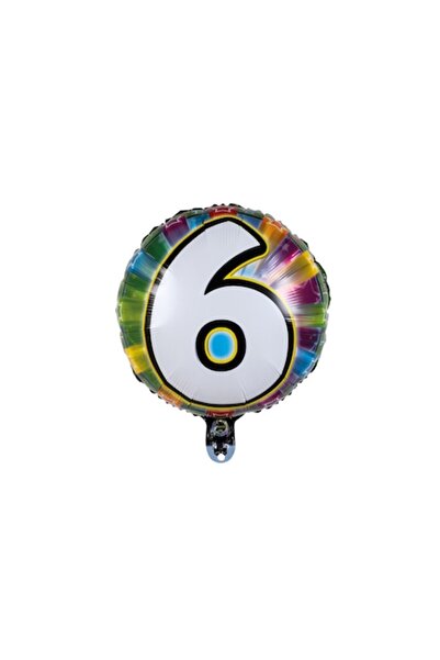 Illooms Balon LED din folie cifra 6, 56 cm, LED 24H
