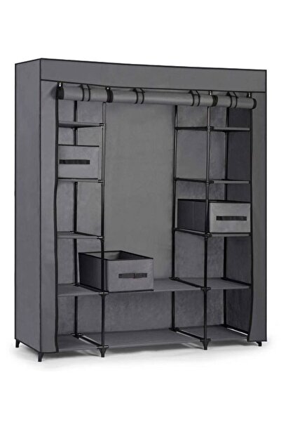 DacEnergy Dulap textil , cadru din otel, material impermeabil, 12 rafturi, 3 sertare, bara pentru...