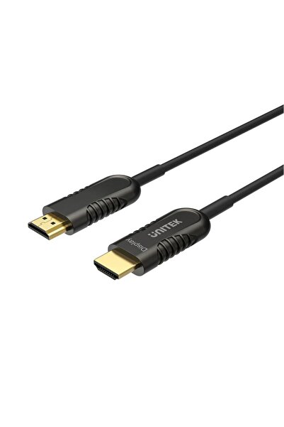 Unitek كابل HDMI من الألياف البصرية بدقة 4K وتردد 60 هرتز، ونطاق نقل بيانات 18 جيجابت في الثانية، بطول 20 مترًا، أسود | Y-C1030BK