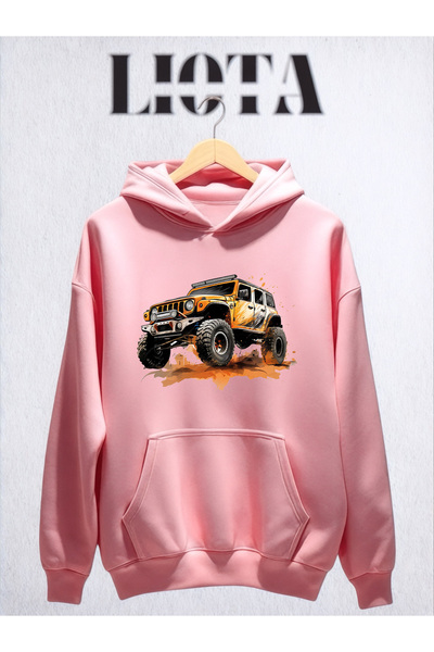 Vordevia سويت شيرت قطني كبير الحجم مطبوع عليه سيارة بثلاثة خيوط