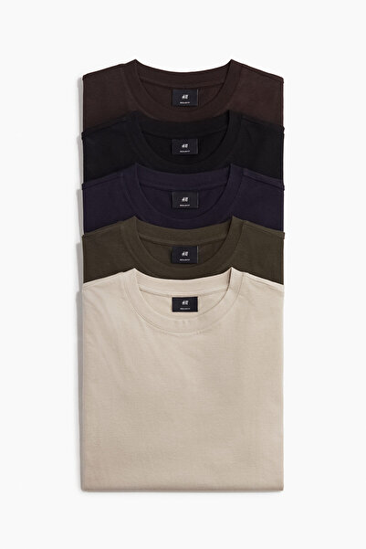 H&M 5'li Regular Fit Tişört