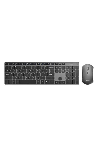 DELTACO Kit mouse cu tastatura wireless Deltaco, receptor USB, US layout, aluminiu, space grey