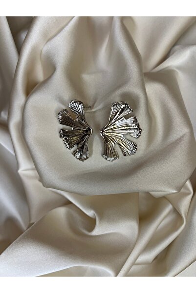 Roha Çelik Silver Yaprak Küpe