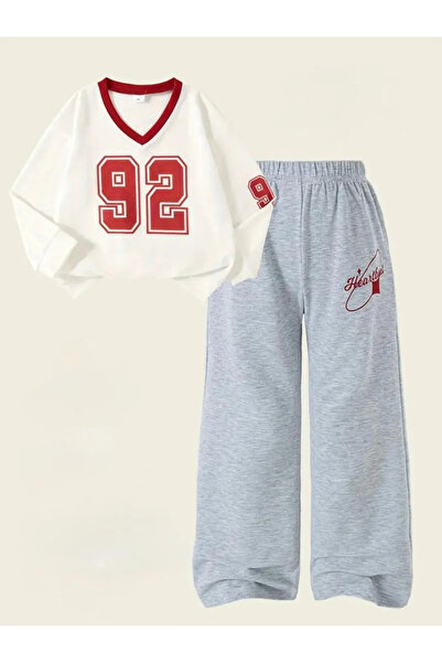 AEMİ طقم ملابس أطفال مطبوعة بأكمام طويلة مصنوعة من القطن بنسبة 100% مكون من قطعتين