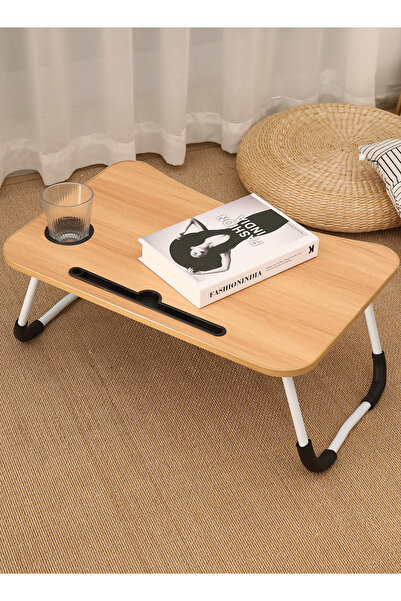 Lawazim Foldable Laptop Desk - Bed Table with Cup Holder Compact Ergonomic Design