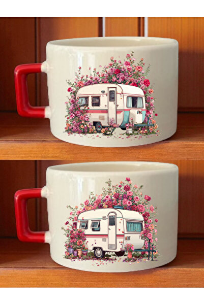 lili hediyelik كوب قهوة مطبوع عليه زهور - هدايا مدرسية، هدايا للطلاب