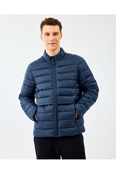 SKECHERS M Essential Outerwear Padded Jacket Erkek Lacivert Mont S231242-0505