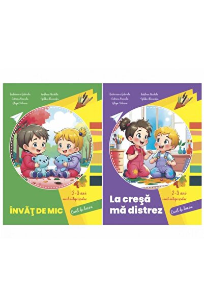 Editura Delta Cart Educational Set 2 carti Nivel anteprescolar 2-3 ani: 1. Invat