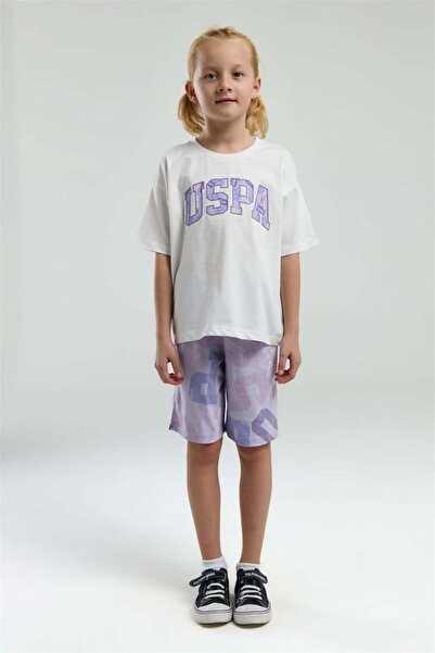 U.S. Polo Assn. Kids U.S. Polo Girls' Bermuda Set Single Jersey Knitted Fabric