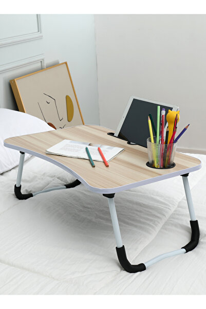 Lawazim Foldable Laptop Desk - Bed Table with Cup Holder Compact Ergonomic Design